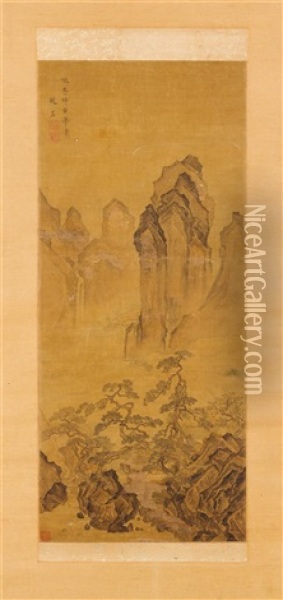 A Chinese Scroll Painting Oil Painting -  Zhao Zuo