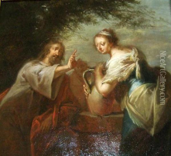 Christ And The Woman Of Samaria Oil Painting - Benjamin West
