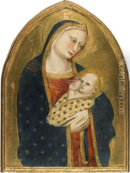 Madonna Del Latte' Oil Painting - Giovanni del Biondo