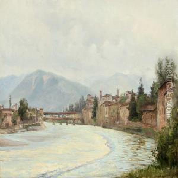 View Of Bassano, Northern Italy Oil Painting - Emma Eleonora Meyer
