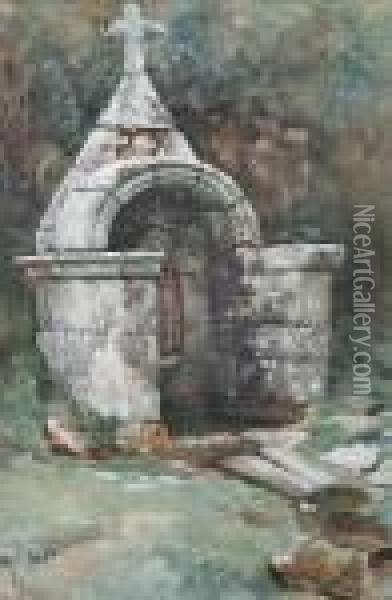 A Well In Brittany Oil Painting - William Langley