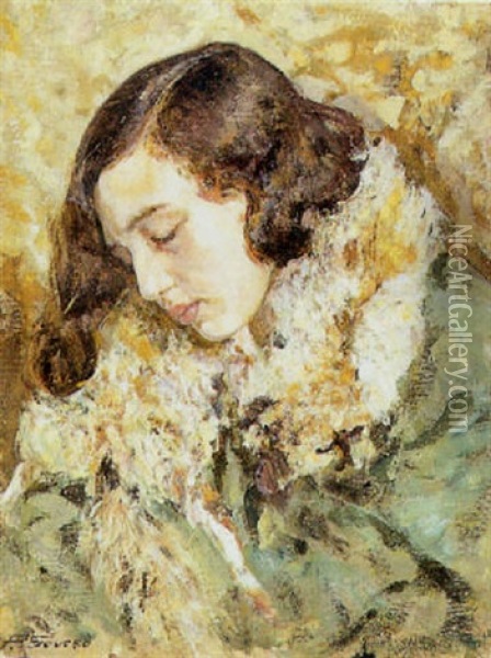 Anna Che Dorme Oil Painting - Pompilio Seveso