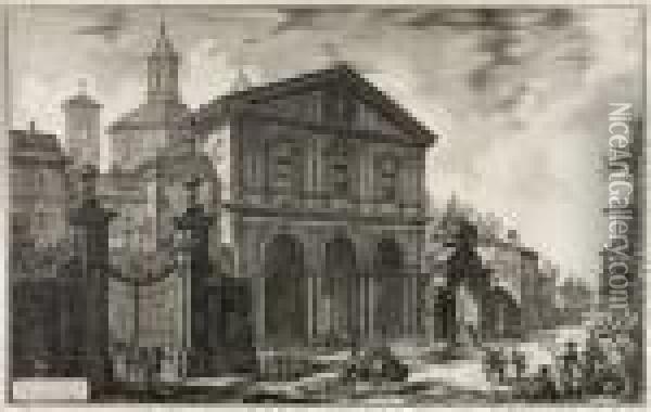 Veduta Della Basilica Di S Oil Painting - Giovanni Battista Piranesi