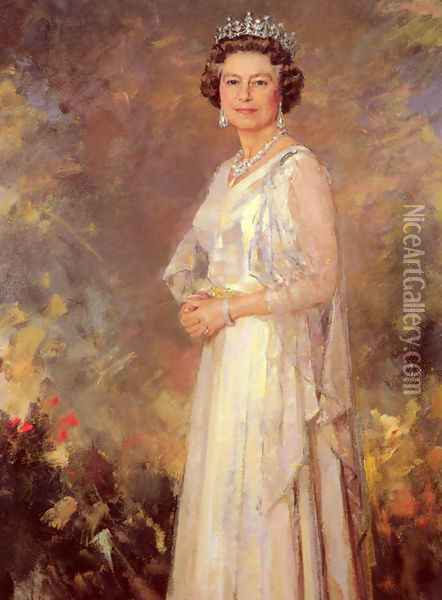 Her Majesty Queen Elizabeth II Oil Painting - Ricardo Macarron