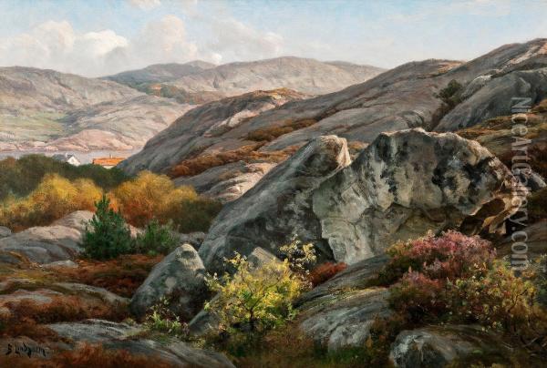 Sunny Cliffs Oil Painting - Berndt Adolf Lindholm