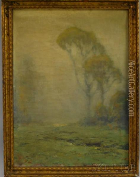 Misty Landscape Oil Painting - John Clifford Huffington