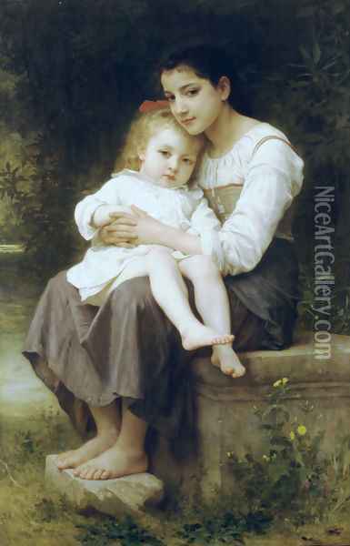 La soeur aînée (Big sis') Oil Painting - William-Adolphe Bouguereau