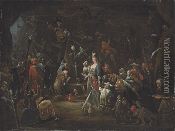 The Temptation Of Saint Anthony Oil Painting - Egbert van Heemskerck the Elder