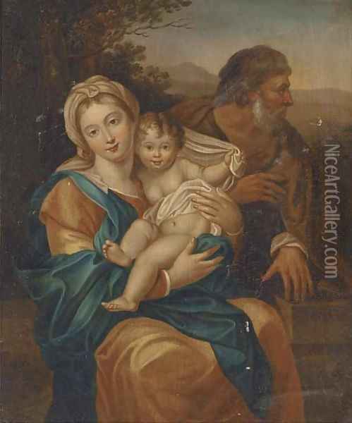 The Holy Family Oil Painting - Domenico Zampieri (Domenichino)