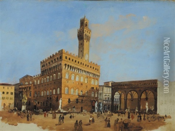 Veduta Di Firenze Oil Painting - Ippolito Caffi