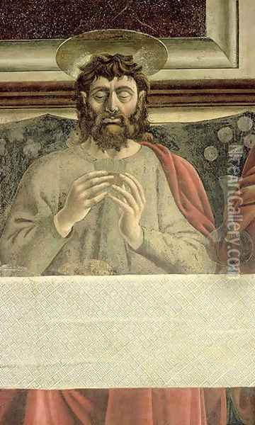 The Last Supper, detail of St. James the Greater, 1447 Oil Painting - Andrea Del Castagno
