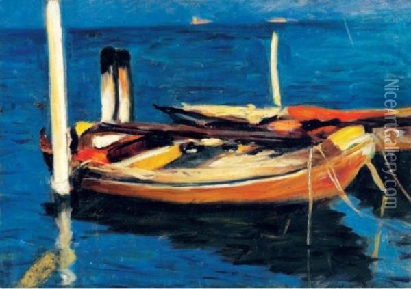 Boats Oil Painting - Jozsef Koszta