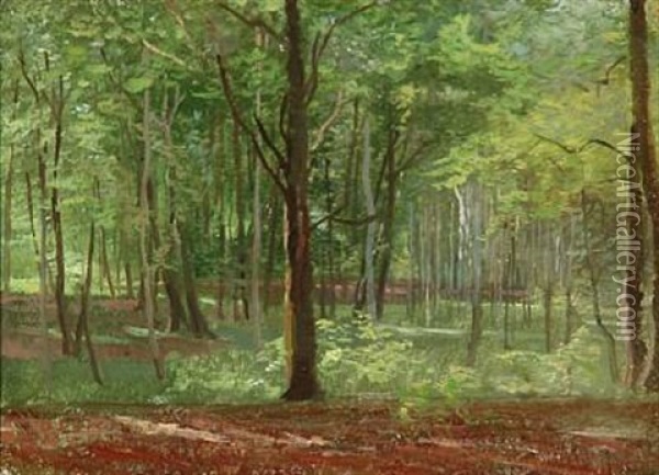 Fruhlingswald Oil Painting - Johann Valentin Ruths