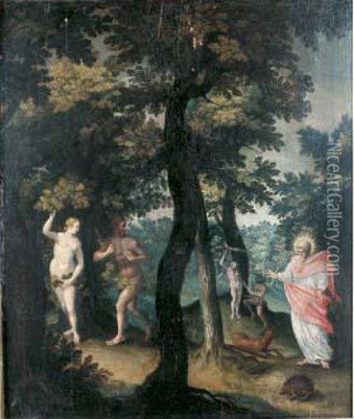 Le Paradis Avec Dieu Et Adam Et Eve Oil Painting - Jan Soens