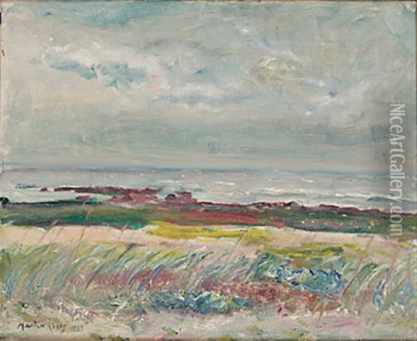 Sommardis Over Havet. Strandbild Fran Torekov Oil Painting - Martin Aberg