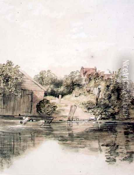 The Riverside Oil Painting - William Collins