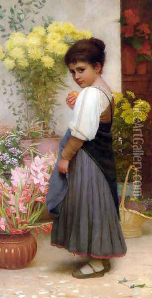 The Flower Merchant Oil Painting - Kate Perugini