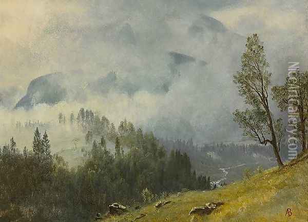 Western Landscape 1880 Oil Painting - Albert Bierstadt