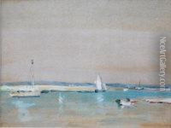 Off Horsea Island Oil Painting - Robert G.D. Alexander