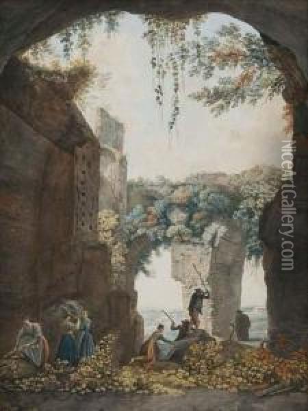 La Recolte Et Le Serpent Oil Painting - Abraham Louis R. Ducros