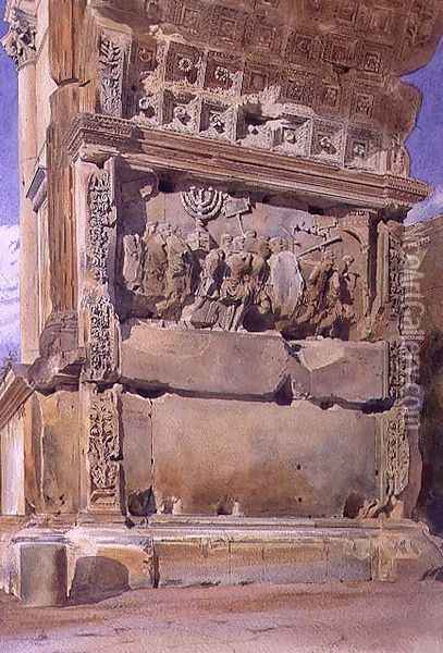 Arch of Titus, Rome, 1842 Oil Painting - Thomas Hartley Cromek