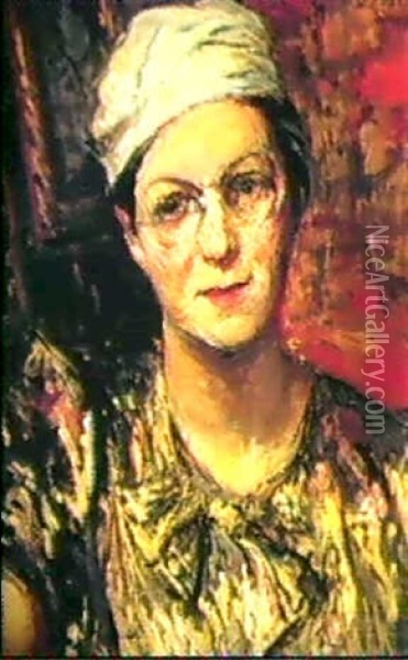 A Portrait Of Eva Rist Oil Painting - Jacques-Emile Blanche
