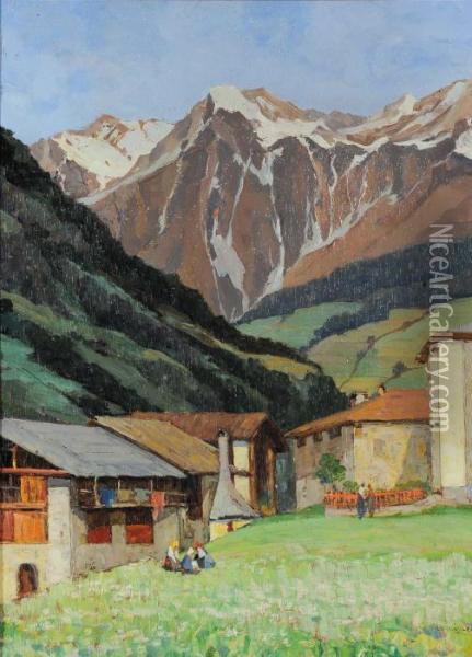 Veduta Montana Oil Painting - Guido Meineri