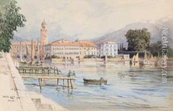 Riva Am Gardasee Oil Painting - Fritz Lach