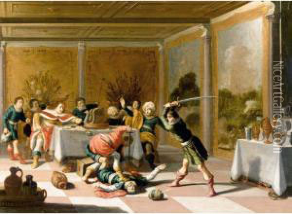 The Death Of Amnon Oil Painting - Jan-Christiansz. Micker