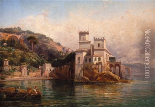 Castello Di San Nicola Ad Amalfi Oil Painting - Ercole Gigante