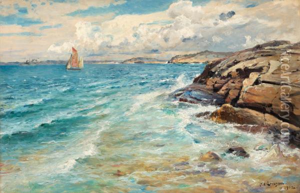 Coastal Scene From Marstrand Oil Painting - Johan Erik Ericson