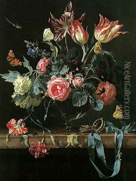 Vase Of Flowers Oil Painting - Willem Van Aelst