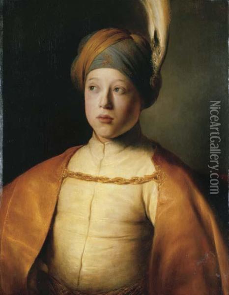 Portrait Of A Boy In Persian Dress Oil Painting - Jan Lievens