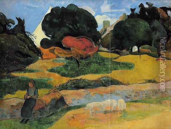 The Swineherd Oil Painting - Paul Gauguin