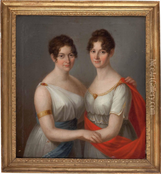 Bildnis Der Contessa Amelie La Marre Und Tochter Elisabeth Oil Painting - Andrea, the Elder Appiani