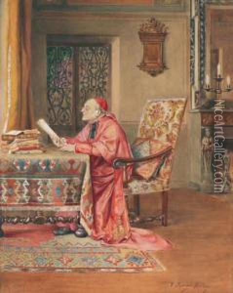Cardinal Lisant Oil Painting - Victor Marais-Milton