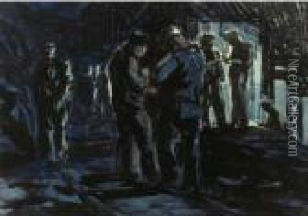Coal Miners Oil Painting - George Luks