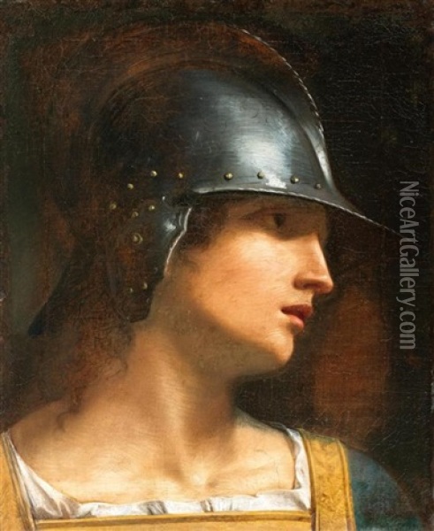 Bildnis Eines Soldaten Mit Helm Oil Painting - Donato Creti