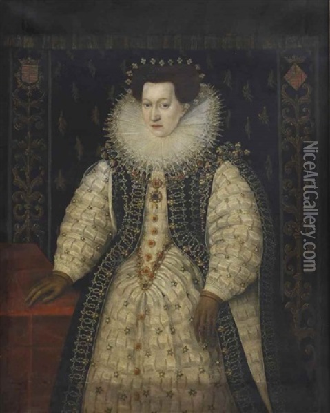Portrait Of Jeanne, Duchess D'arschot Oil Painting - Frans Pourbus the Elder