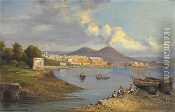 Veduta Di Napoli Oil Painting - Consalvo Carelli