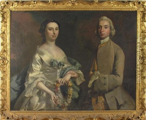 Portrait Of Mr And Mrs Edward Pryce Oil Painting - Joseph Highmore