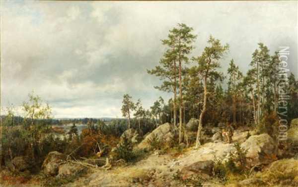 Landscape From Helsinki Oil Painting - Berndt Adolf Lindholm