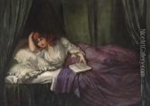 A Bedtime Read Oil Painting - Hermann David Salomon Corrodi