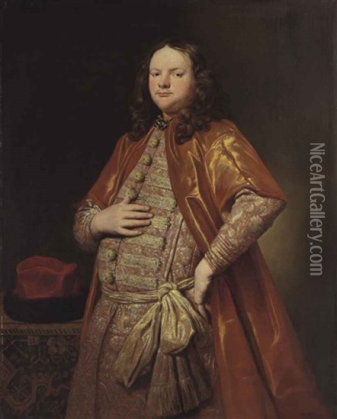 Portrait Of A Gentleman, Three-quarter-length, In A Zupan Oil Painting - Abraham Lambertsz Jacobsz van den Tempel