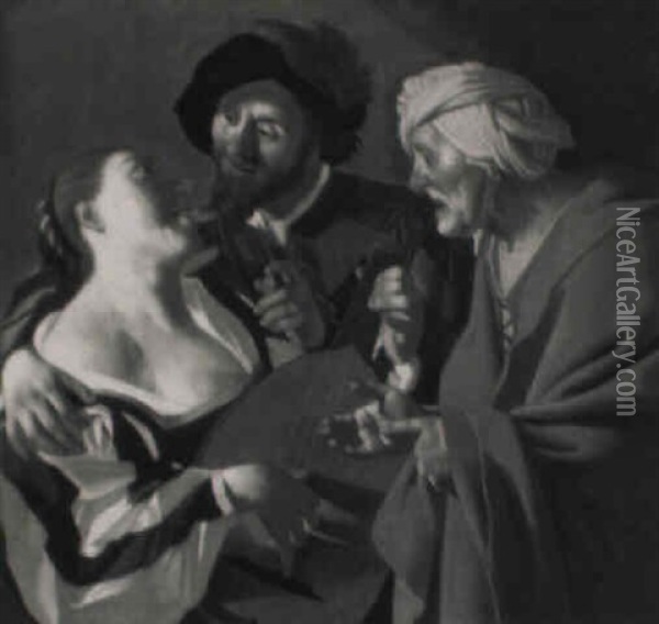 The Procuress Oil Painting - Dirck Van Baburen