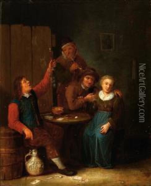 Scene At An Inn Oil Painting - Bartholomeus Molenaer