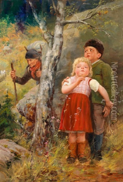 Hansel Und Gretel Im Wald Oil Painting - Paul Hermann Wagner
