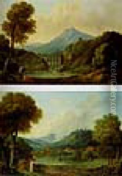 Paysage A L'aqueduc Oil Painting - Jean Victor Bertin