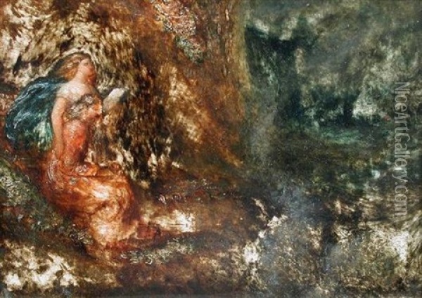 Prospero And Miranda Oil Painting - James Smetham