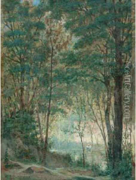  Pecheur En Sous-bois  Oil Painting - Henry-Eugene Delacroix